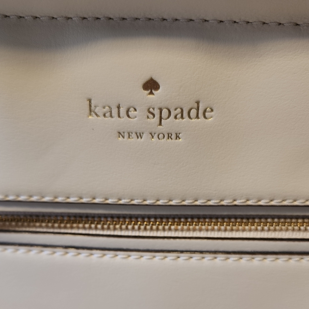 Kate Spade LIKE NEW Purse Satchel Medium Tote Bone White Cream - Picture 13 of 14